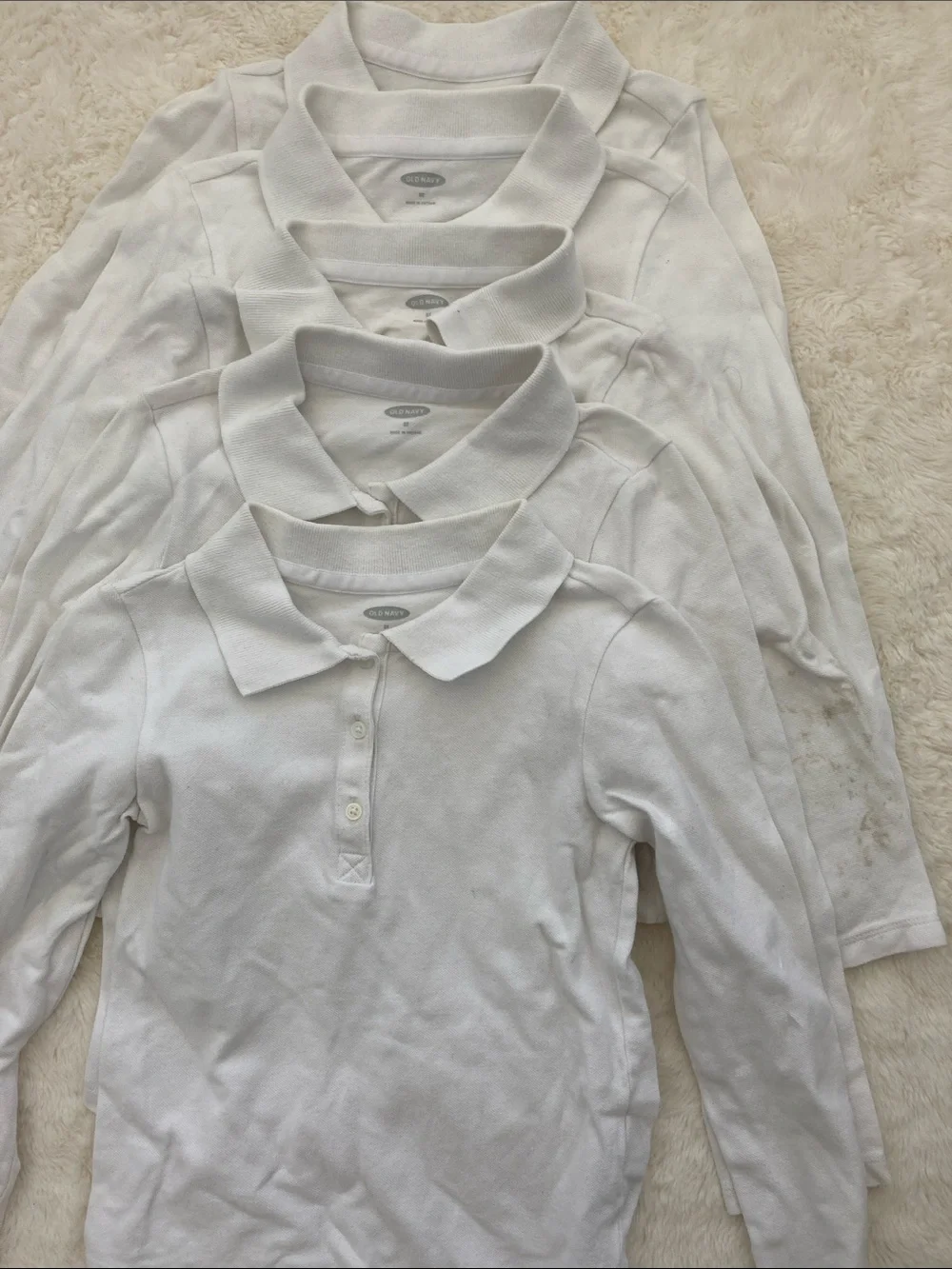SALE! 50% Off Old Navy Kids Long-Sleeve White Polo Shirt - Classic School Top 5T